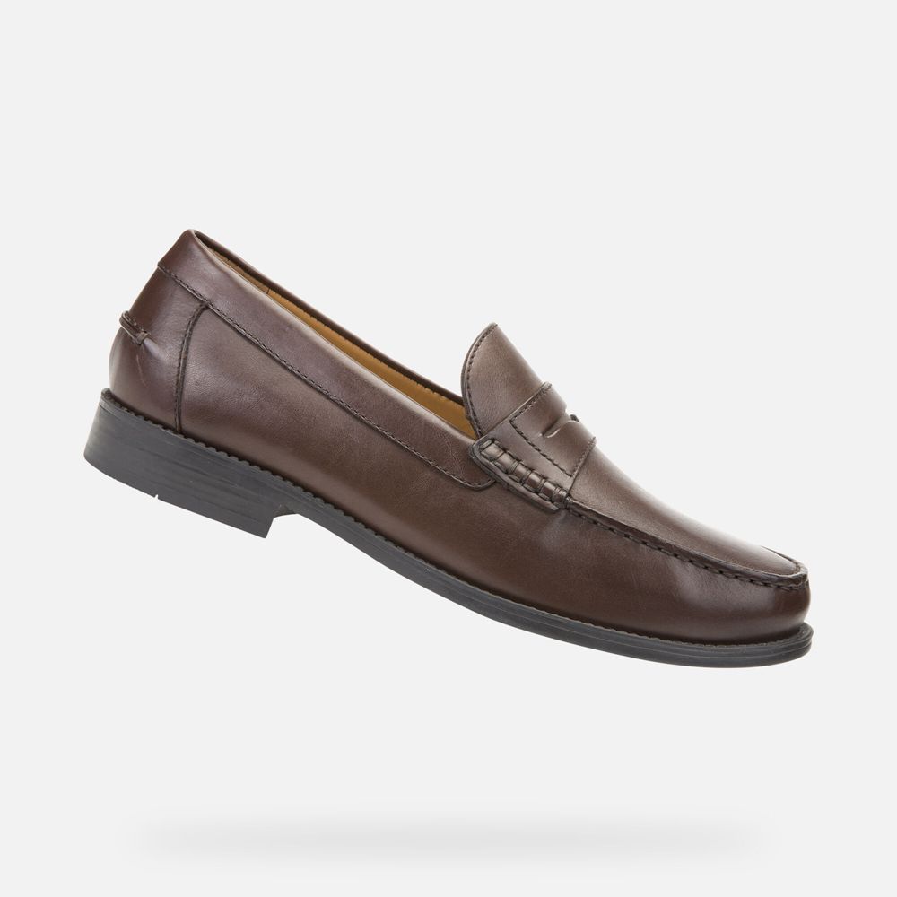 Geox Erkek Loafers Koyu Kahverengi - New Damon - JAM-786541